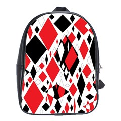 Distorted Diamonds In Black & Red School Bag (large) by StuffOrSomething