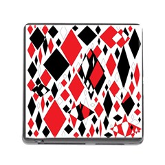 Distorted Diamonds In Black & Red Memory Card Reader With Storage (square)