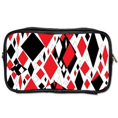 Distorted Diamonds In Black & Red Travel Toiletry Bag (two Sides)