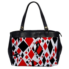 Distorted Diamonds In Black & Red Oversize Office Handbag (one Side) by StuffOrSomething