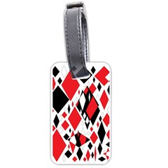 Distorted Diamonds In Black & Red Luggage Tag (one Side)