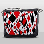 Distorted Diamonds In Black & Red Messenger Bag Front