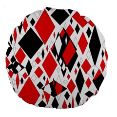 Distorted Diamonds In Black & Red 18  Premium Round Cushion 