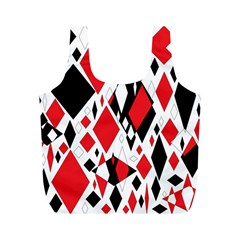 Distorted Diamonds In Black & Red Reusable Bag (m) by StuffOrSomething