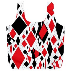 Distorted Diamonds In Black & Red Reusable Bag (xl) by StuffOrSomething