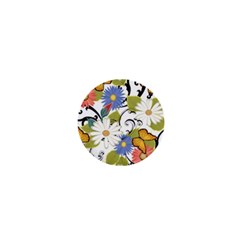 Floral Fantasy 1  Mini Button Magnet