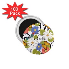 Floral Fantasy 1 75  Button Magnet (100 Pack)