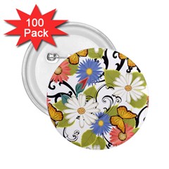 Floral Fantasy 2 25  Button (100 Pack)