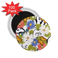 Floral Fantasy 2 25  Button Magnet (100 Pack)