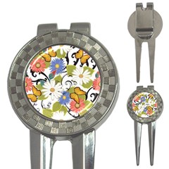 Floral Fantasy Golf Pitchfork & Ball Marker by R1111B