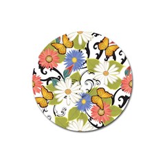 Floral Fantasy Magnet 3  (round)