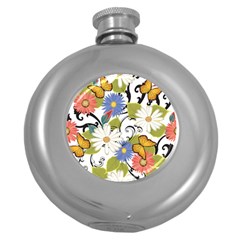 Floral Fantasy Hip Flask (round)