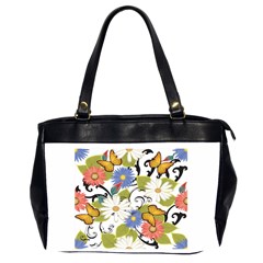 Floral Fantasy Oversize Office Handbag (two Sides)