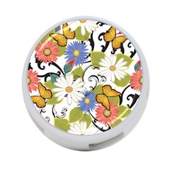 Floral Fantasy 4-port Usb Hub (two Sides)