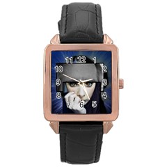 Fibro Brain Rose Gold Leather Watch  by FunWithFibro