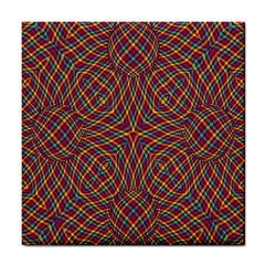 Trippy Tartan Ceramic Tile by SaraThePixelPixie