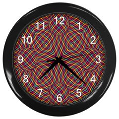 Trippy Tartan Wall Clock (black)