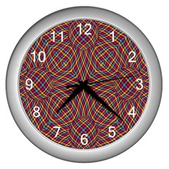 Trippy Tartan Wall Clock (silver)