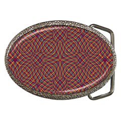 Trippy Tartan Belt Buckle (oval) by SaraThePixelPixie