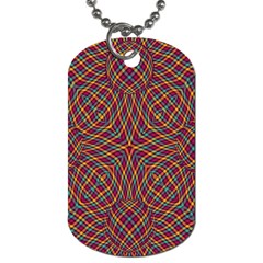 Trippy Tartan Dog Tag (one Sided) by SaraThePixelPixie