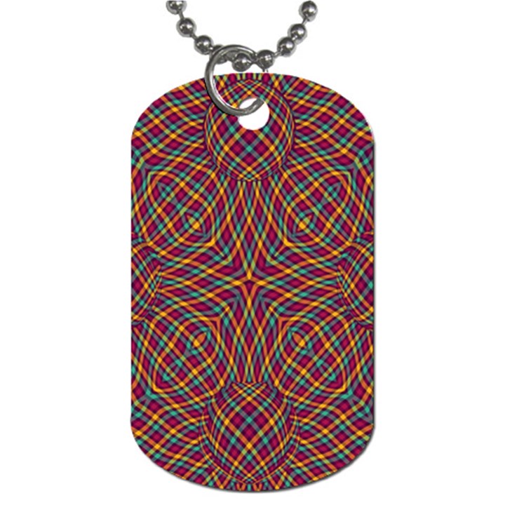 Trippy Tartan Dog Tag (Two-sided) 