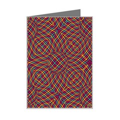 Trippy Tartan Mini Greeting Card by SaraThePixelPixie