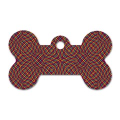 Trippy Tartan Dog Tag Bone (one Sided) by SaraThePixelPixie