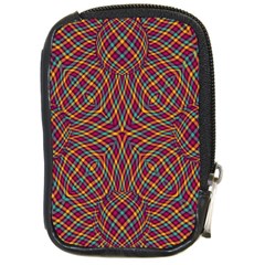 Trippy Tartan Compact Camera Leather Case