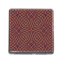 Trippy Tartan Memory Card Reader With Storage (square)