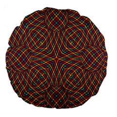 Trippy Tartan 18  Premium Round Cushion 