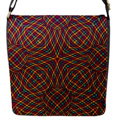 Trippy Tartan Flap Closure Messenger Bag (small)