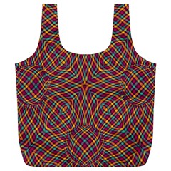 Trippy Tartan Reusable Bag (xl) by SaraThePixelPixie