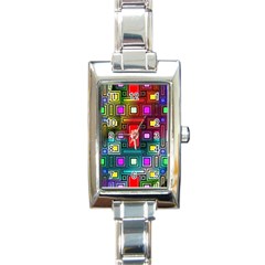 Abstract Modern Rectangular Italian Charm Watch by StuffOrSomething