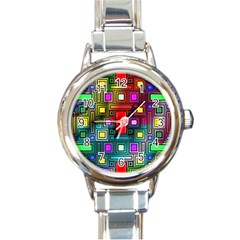 Abstract Modern Round Italian Charm Watch by StuffOrSomething