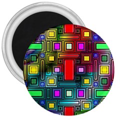 Abstract Modern 3  Button Magnet