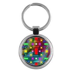 Abstract Modern Key Chain (round) by StuffOrSomething