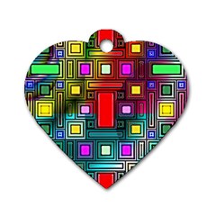 Abstract Modern Dog Tag Heart (two Sided)