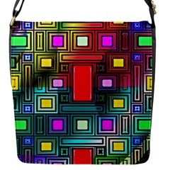 Abstract Modern Flap Closure Messenger Bag (small)