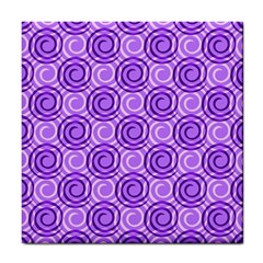 Purple And White Swirls Background Ceramic Tile