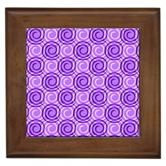 Purple And White Swirls Background Framed Ceramic Tile