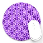 Purple And White Swirls Background 8  Mouse Pad (Round) Front