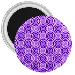 Purple And White Swirls Background 3  Button Magnet