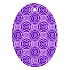 Purple And White Swirls Background Oval Ornament by Colorfulart23