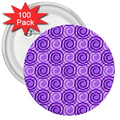 Purple And White Swirls Background 3  Button (100 Pack) by Colorfulart23