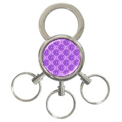 Purple And White Swirls Background 3-ring Key Chain