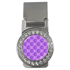 Purple And White Swirls Background Money Clip (cz)