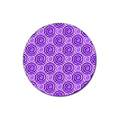 Purple And White Swirls Background Drink Coaster (round)