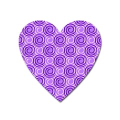 Purple And White Swirls Background Magnet (heart)