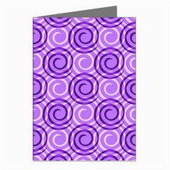 Purple And White Swirls Background Greeting Card (8 Pack)