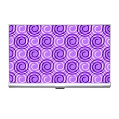 Purple And White Swirls Background Business Card Holder